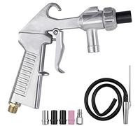 AMTOVL Sand Blasting Gun Sandblaster + Sand Suction Pipe+ Ceramic Nozzles + Extra Iron Nozzle Tip Set for Abrasive Sand Blasting Derusting