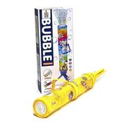 AMTOYS Bubble Firework Machine, Rocket Shape with LED Lights, Tripod Stand, Blue and Yellow, for Kids Aged 3 and Up (Yellow)