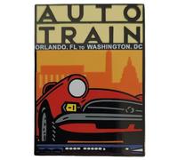 Amtrak Auto Train Convertible Lapel Pin - Collector Edition 1.5" Enamel Nickel Train Pin | Orlando to Washington Route | Railroad Heritage Collectible