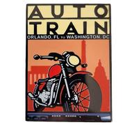 Amtrak Auto Train Cycle Lapel Pin - Collector Edition 1.5" Enamel Nickel Train Pin | Orlando to Washington DC Route | Railroad Heritage Collectible