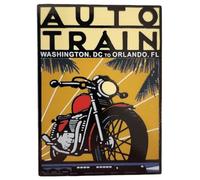 Amtrak Auto Train Cycle Lapel Pin - Collector Edition 1.5" Enamel Nickel Train Pin | Washington to Orlando Route | Railroad Heritage Collectible