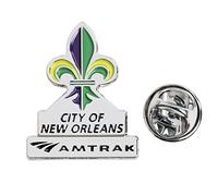 Amtrak Collector Edition City of New Orleans Die Struck Enamel Nickel Lapel Hat Pin Train