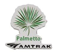 Amtrak Collector Edition Palmetto Die Struck Enamel Nickel Lapel Hat Pin Train