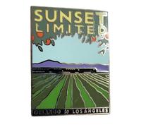 Amtrak Sunset Limited Lapel Pin - Collector Edition 1.25" Enamel Nickel Train Pin | Orlando to Los Angeles Route | Official Railroad Heritage Collectible