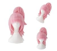 Amu Hinamori Cosplay Wig Shugo Chara ! Doki Party Miki Suu Ran Anime Pink Synthetic Hair for Adult + Wig Cap