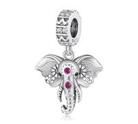 Amuefer Charms for Bracelets Vintage Elephant Dangle 925 Sterling Silver Pendant for Necklaces Valentine's Day Birthday Christmas Jewelry Gifts for Women Friends