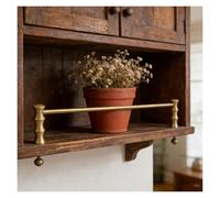 AMUFJJ 36" 32" 30" 26" 22" 20" 16" Shelf Stopper Bar Decorative Guard Rail, Customizable Brass Shelf Guardrail Barrier Rod Prevent Falling, Round Partition Tube(10 Piece,32inch (81cm))