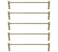AMUFJJ Brass Shelf Guard Railing Decoration, 5 10 15 20 25 30 Pack Shelf Rail Fence Set Barrier Rod for Magazine Rack/Display Cabinet/Cupboard(20 pcs,16in (41cm))