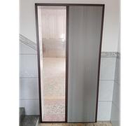 AMUFJJ concertina door Living Room/Shower/Kitchen Folding Accordion Door, 73 83 93 103 113 CM Width Concertina Doors Internal Grey with Aluminum Frame, No-Drilling(83x200cm/32.7x78.7in)