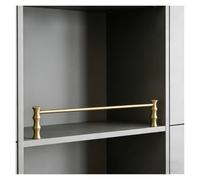AMUFJJ Decorative Brass Shelf Railing, 38 34 30 28 24 20 16 Inch Guard Fence Rail Pole for Hanging Shelving/Bookcase/Shoe Racks, Retaining Bar(10 Piece,32" (81cm))