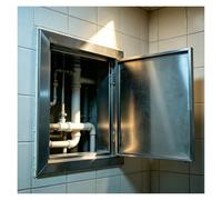 AMUFJJ Flush Mount Wall Hole Cover Plate for Plumbing, Customizable Access Panel Service Shaft Door Panels for Kitchen/Basement/Attic, Press Type Inspection Hatch(6x8 (150x200mm))