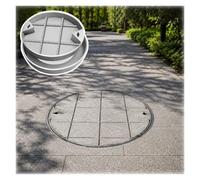 AMUFJJ Invisible Round Manhole Inspection Cover with Frame