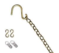 AMUFJJ Picture Rail Hanging System Brass Picture Hanging Wire Kit, Heavy Duty Brass Chain Cords & Frame Display Chains, Photo Hangers Chain without Rail(3 pack,1.5m/4.9ft chain)