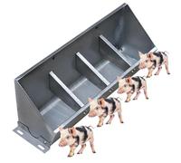 AMUFJJ Stainless Steel Pig Feed Trough, Waterproof Livestock Feeder Bowls for Indoor/Outdoor Pig Farms, Heavy-Duty Cattle Goats Horses Feeding Troughs(50cm/1.6ft 4 bit)