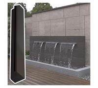 AMUFJJ Stainless Steel Wall Recessed Spillway Waterfall, 20 24 36 40 55 63 70 82 Inch Uniform Waterfall Flow Spillway Kit with Connector, Garden Patio Pool Decoration(Black,110cm/3.6ft)