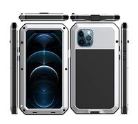 Amulent Case For iPhone 13 Pro Max Metal Case Silver Heavy Duty Gorilla High Impact Shockproof Tough Protective Armor Defender Dustproof Comfortable Durable Mobile Phone Cover For iPhone 13 Pro Max