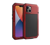Amulent Case For iPhone 14 Metal Case Red Heavy Duty High Impact Shockproof Gorilla Cover Tough Protective Armor Defender Comfortable and Durable Mobile Phone Cover For iPhone 14