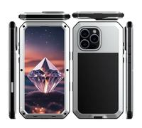 Amulent Case For iPhone 16 Pro Max Metal Case Silver Gorilla Cover Heavy Duty High Impact Shockproof Tough Protective Armor Comfortable and Durable Mobile Phone Cover For iPhone 16 Pro Max