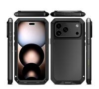 Amulent Case For iPhone 17 Pro Max Metal Gorilla Case Black Heavy Duty Cover High Impact Shockproof Tough Protective Armor Defender Comfortable and Durable Mobile Phone Cover For iPhone 17 Pro Max