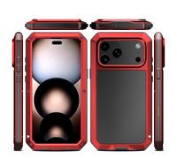Amulent Case For iPhone 17 Pro Max Metal Gorilla Case Red Heavy Duty Cover High Impact Shockproof Tough Protective Armor Defender Comfortable and Durable Mobile Phone Cover For iPhone 17 Pro Max