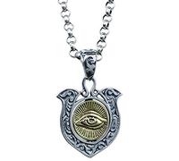 Amulet Men's Retro Necklace Evil Eye Pendant with Present Box, Halskette55cm