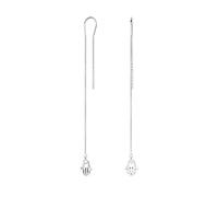 Amulet Talisman Hamsa Hand Of God Symbol Spiritual Thin Long Chain Threader Earrings For Women Teen .925 Sterling Silver U Stabilizer