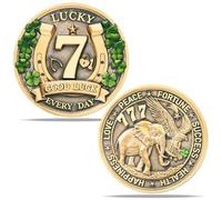 Amuletos de Proteccion y Buena Suerte Lucky Coin for Lottery Scratcher | Four Leaf Clover & Elephant Eagle Motivational Charm - Prosperity, Success & Good Luck Token