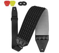 Amumu AIRAFT Bass & Guitar Strap 4" Ultra Wide - 0.7" Thick Breathable Convex 3D Air Cell Cushions - Neoprene Padding - Grey, Grey, Large