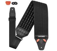Amumu AIRCELL Bass & Guitar Strap 4" Ultra Wide - 0.7" Thick Breathable Convex 3D Air Cell Cushions - Neoprene Padding - Cotton Canvas Top - Adjustable Length 39"-45"(Short)