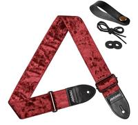 Amumu Crushed Velvet Guitar Strap Guitar Accessories Bass Strap Electric Guitar Strap Acoustic Guitar, Getaway Solids, 37.5“- 64“