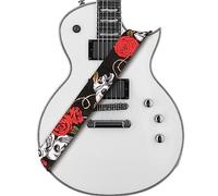 Amumu Guitar Strap for Acoustic Guitar Electric Guitar and Bass Guitar -Denim, Rose Skull, 5