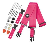 Amumu SNAPLOCK Pro Guitar Strap - Quick-Release Buckle, Screw Fasten Ends, Quick-Fetch Pick Holder, Adjustable 38"-57", Fits Bass, Electric Guitars, Gift for Guitarists, Deep Pink