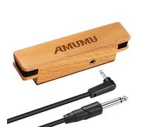 AMUMU SP30-16ft Woody Magnetic Soundhole Pickup with Rare Earth Neodymium Magnet for Steel String Acoustic Guitars - Single Coil, Passive, Battery-Free, Clear & Balanced Acoustic Tone