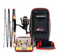 Amundson Savvy Rider fishing rod & reel-IM6 graphite carbon rod-set for camping, hiking & kayaking-fresh & salt water/all seasons-beginners & anglers