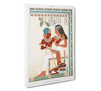 Amunof II & Governess by Emile Prisse d'Avennes Canvas Print | Gallery Wrapped 30mm Frame Wall Art | 30x20 inches | Ready to Hang | Modern Picture | Living Room Bedroom Lounge Office