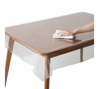 Amunpitic Clear vinyl table cover 40x155cm, spill proof transparent protector, heat resistant wipeable surface, table mat for coffee table, dining room or tea table