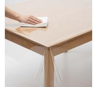 Amunpitic Transparent Table Protector 80x80cm, 1.5mm Thick Clear Plastic Cover Waterproof Scratch-Resistant Pad, Easy Clean Desk Mat for Dining Room or Office Surface