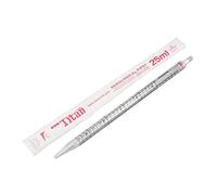 Amur Leopard Disposable Polystyrene Serological Pipettes Sterile Graduated Transfer Pipettes Individually Packaged for Laboratory, 25ml, 50pcs, Red