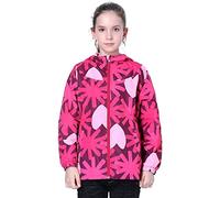 Amur Leopard Kids Coat Girls Ski Jacket Outdoor Windproof Fleece Lined Hooded Winter and Autumn Coat,Big Peach Heart,8-9T