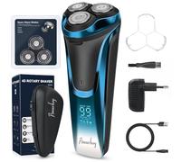 Amurhey Men's Electric Shaver with 3 Blade and 1 Fast Charger, Wet & Dry Electric Shaver, High Precision Beard Trimmer, Cordless Electric Shaver, Travel Case, 99 Minute Battery
