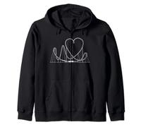 Amusement Park Lover I Rollercoaster Heart I Roller Coaster Zip Hoodie