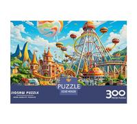 Amusement Parks Jigsaw Puzzles for Adults Fun 300 Pieces Education Game Toy Intellectual Game Stress Relief Toy Decoration Relaxation and Intelligence 300pcs (40x28cm)