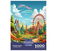 Amusement Parks Jigsaw Puzzles Puzzles for Adults Kids. 1000 Pieces Whimsical Challenge Toy Educational Games Home Decoration for Adults& Kids Age 14 Years Up 38x26cm/1000pcs