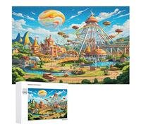 Amusement Parks Puzzles 1000 Pieces Wooden Jigsaw Puzzle for Adults Brain Exercise Challenge Game Gift for Kids Children Jigsaws （75×50cm）