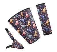 AMUSEPROFI Cute Kids Seat Belt Pad, Soft Comfortable Seatbelt Cover Pillow, Car Seat Belt Cover Set for Kids, Neck Shoulder Support Cushion Pad, Car Seat Belt Cover for Boy & Girl, Dinosaur