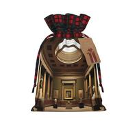 Amuseum Treasures Holiday Printed Drawstring Pouch M For Party, Wedding, And Festival, Lightweight Polyester