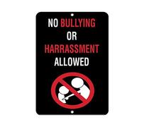 amusFlynnel Warning Sign No Bullying Or Harassment Allowed Activity Sign School Sign Road Sign Business Sign 8X12 Inches Aluminum Metal Tin Sign