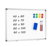AMUSIGHT Magnetic Whiteboard Dry Erase Board, 50 x 70 cm, Wall Mountable White Board with Aluminum Frame