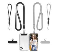 Amusingtao 2Pcs Adjustable Dual-Strap An-ti-Theft Phone Lanyard with 2 Wrist Straps & Patches - Universal Crossbody Neck Strap Compatible with iPhone, Sa-msung, Most Smartphones