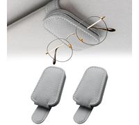 Amusingtao 2PCS Sunglasses Holder for Car Sun Visor, Car Sunglass Holder, Leather Sunglasses Holder, Magnetic Glasses Clip for Automotive, Eyeglass Hanger, Ticket Card Clip, Visor Accessories